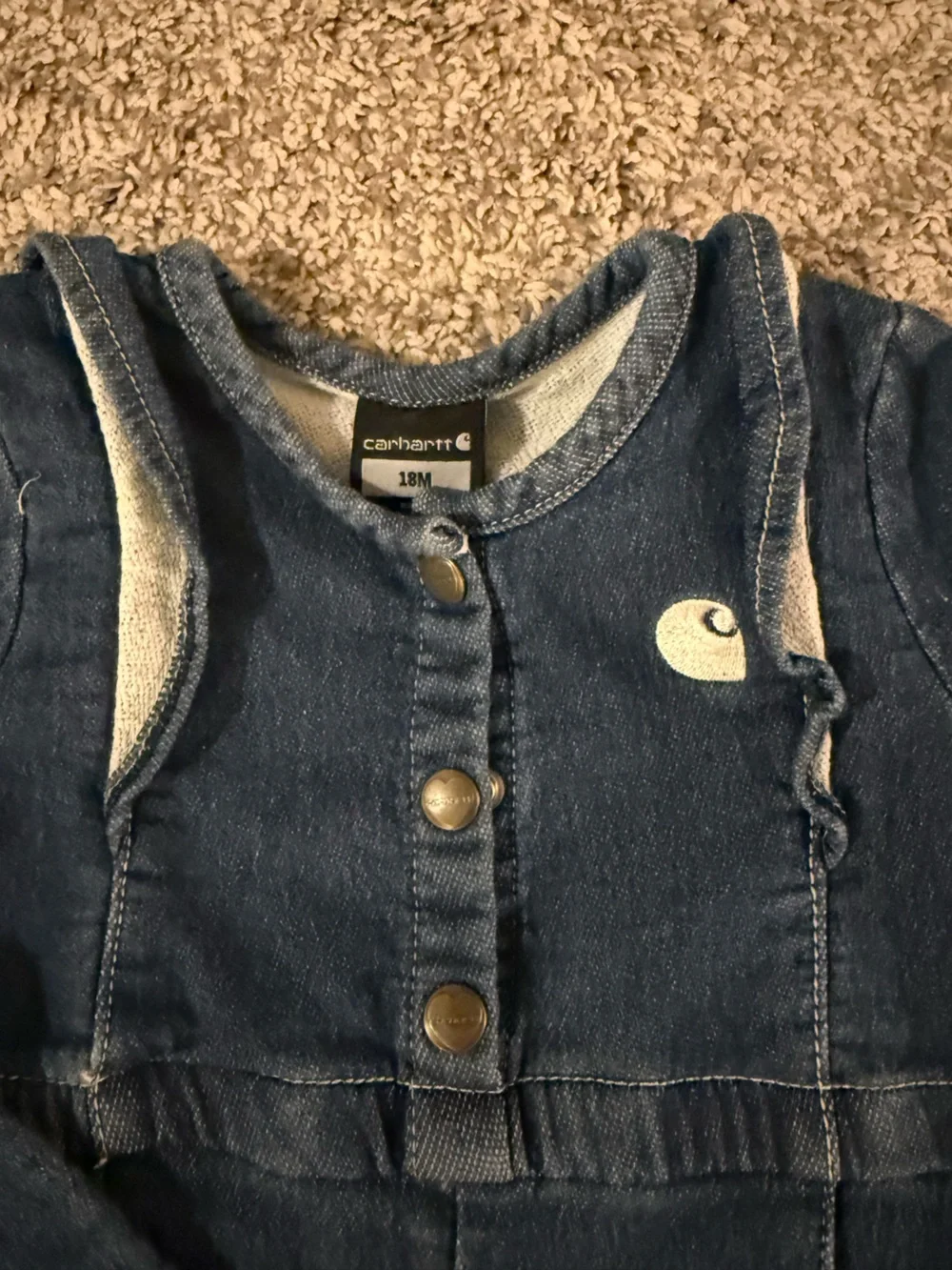 Carhartt Dark Blue Denim toddler  Overalls Jumpsuit